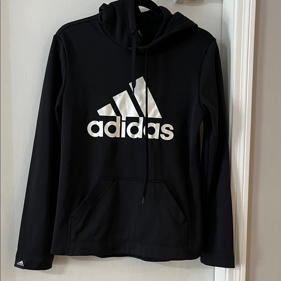 Adidas Black and White Logo Hoodie - Picture 2 of 8